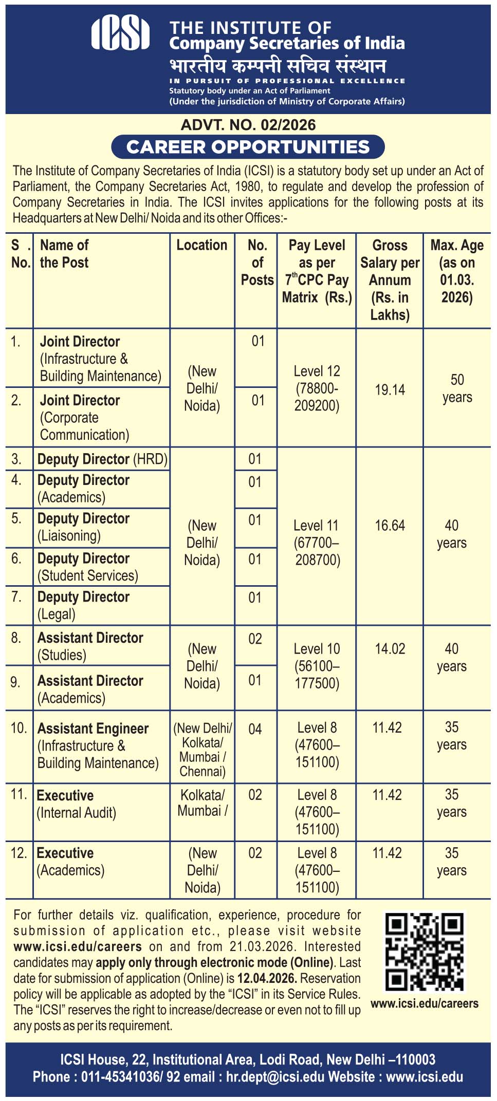 The Institute of Company Secretaries Of India logo